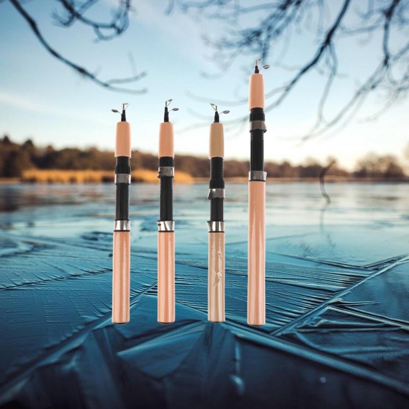 Fishing Rod Ice - คันเบ็ดตกปลาน้ำแข็งฤดูหนาวแบบน้ำหนักเบาพิเศษ คันเบ็ดตกปลาน้ำแข็งแบบพกพา คันเบ็ดตกปลาแบบสปินนิ่งและแบบแคสติ้งสำหรับฤดูหนาว อุปกรณ์ตกปลาบนน้ำแข็ง