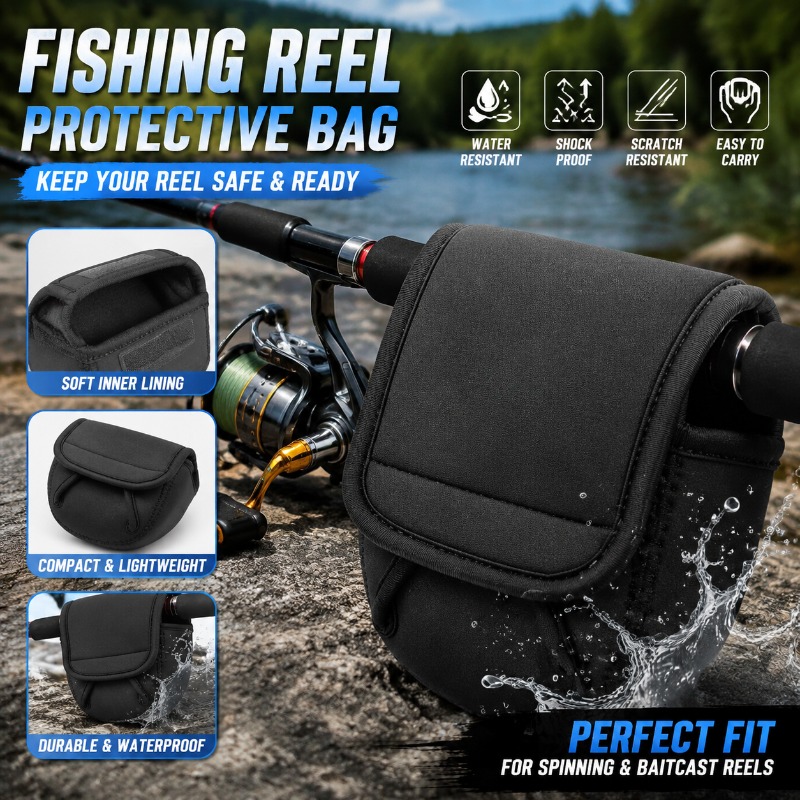 Fishing Rod Spinning - กระเป๋าป้องกันรอกตกปลา กระเป๋าใส่รอกสปินนิ่ง สำหรับรอกขนาด 500-8000 อุปกรณ์จัดเก็บอุปกรณ์ตกปลาสำหรับกิจกรรมกลางแจ้ง