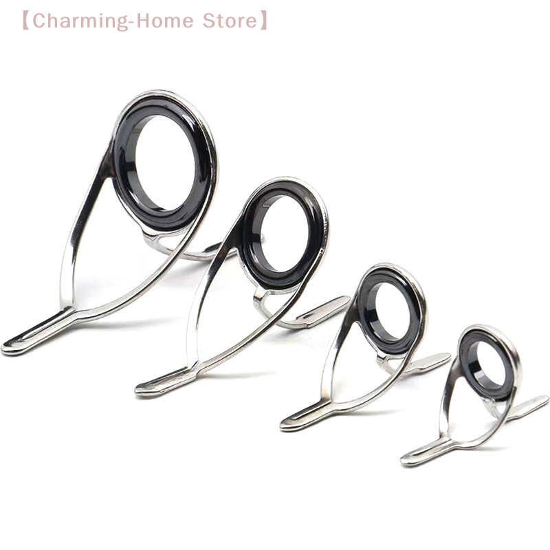 Fishing Rod Guide Replacement - ชุดซ่อมคันเบ็ดตกปลาสแตนเลส 4 ชิ้น, ชุดวงแหวนปลายคันเบ็ด, ชุดเปลี่ยนห่วงลวดตาไก่สำหรับซ่อมอุปกรณ์ตกปลา