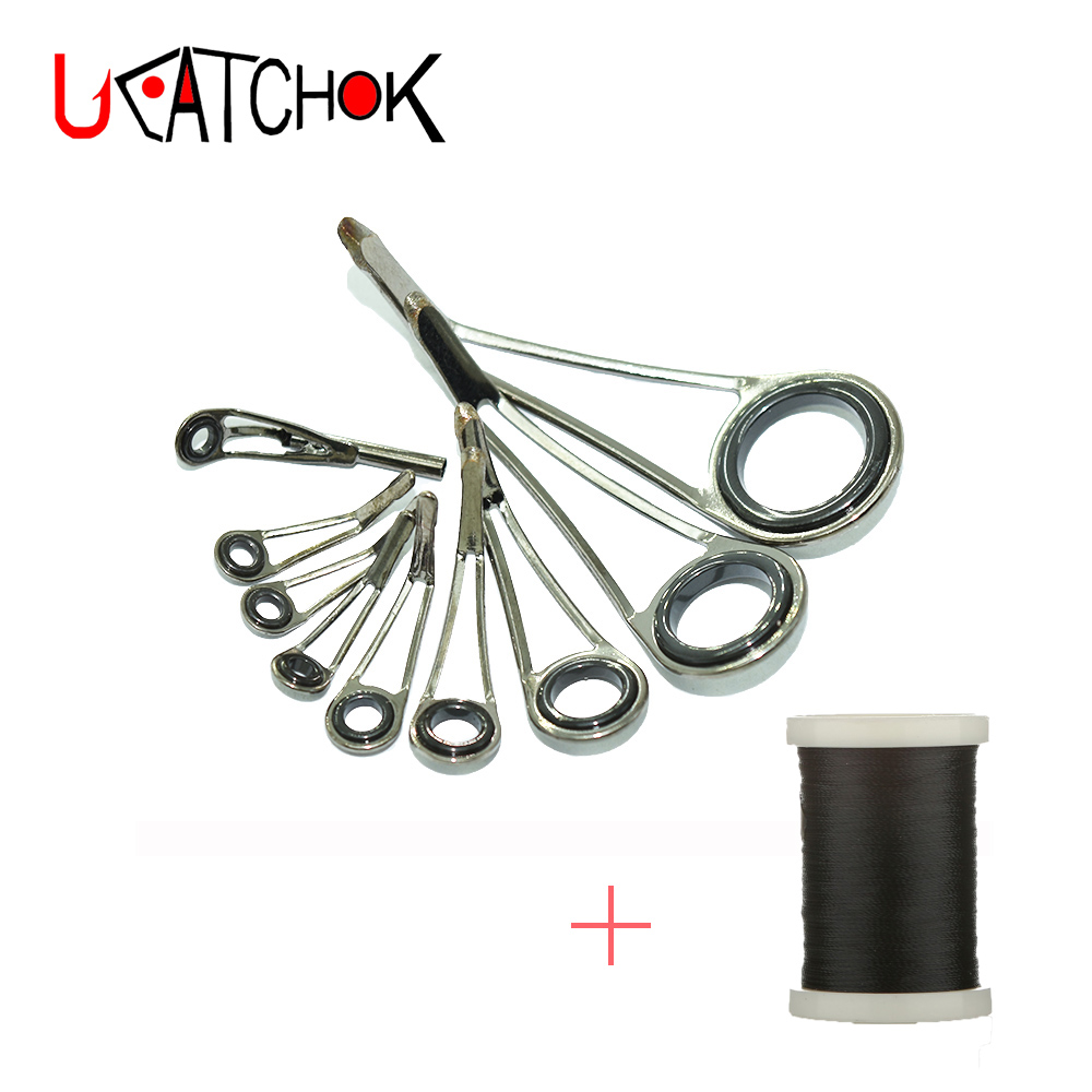 Fishing Rod Building Kit - ชุดอุปกรณ์ 9 ชิ้น/ชุด สำหรับตกปลาเทราท์ ตัวนำสายเบ็ดน้ำหนักเบาพิเศษ ขาตั้งสูง